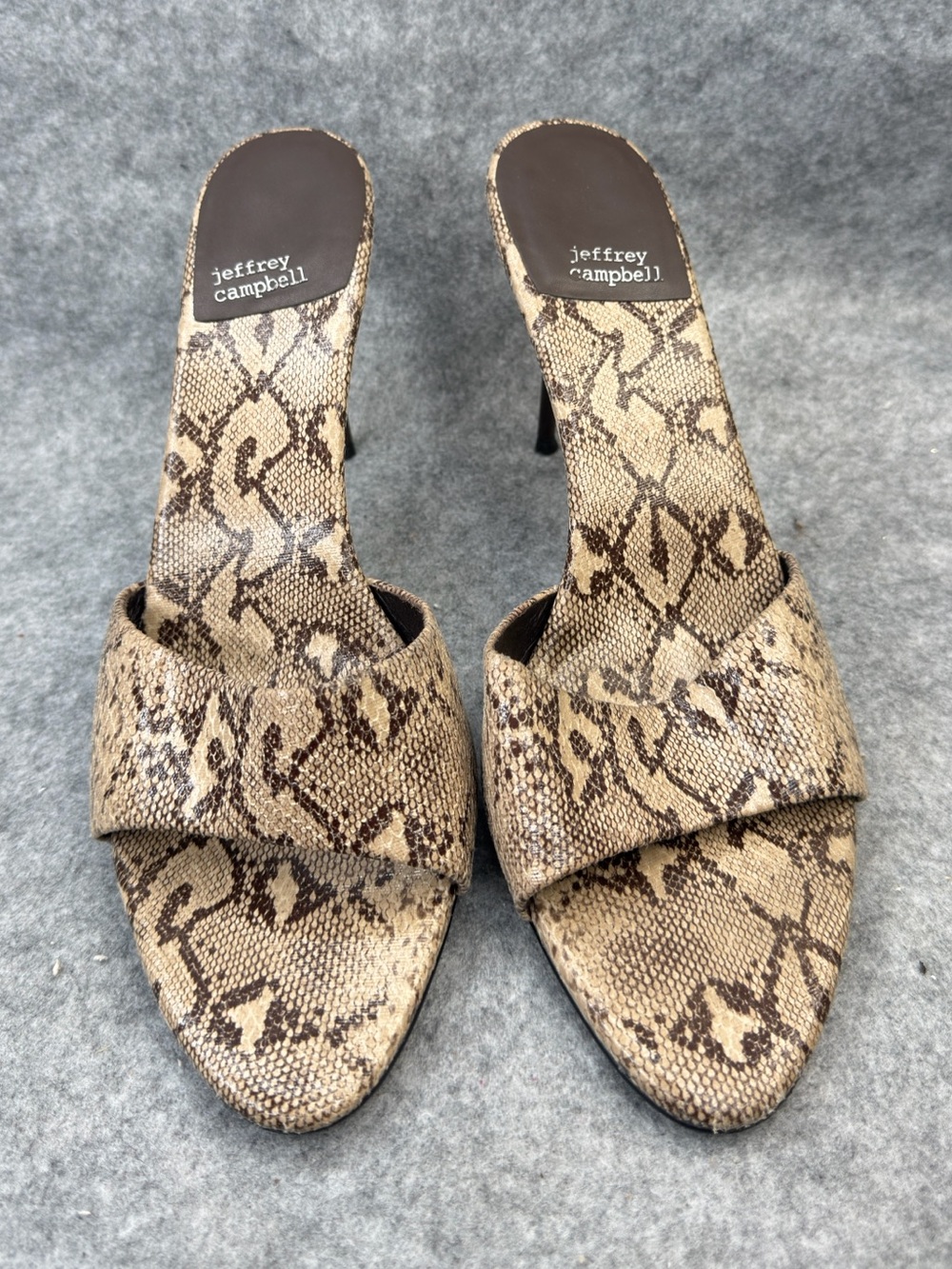 Jeffrey Campbell Faux Snakeskin Stiletto Mules / Heels - Size 11 US